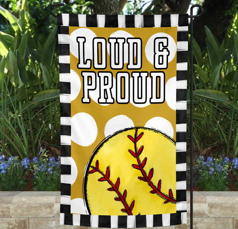 Loud & Proud Garden Flag Template - SOFTBALL VERSION