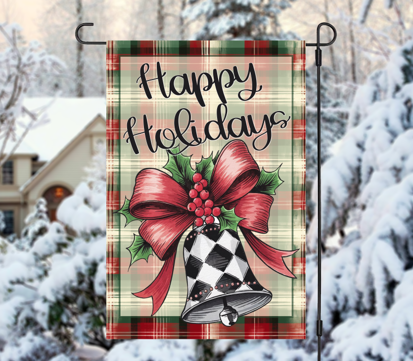 Happy Holidays Garden Flag Template