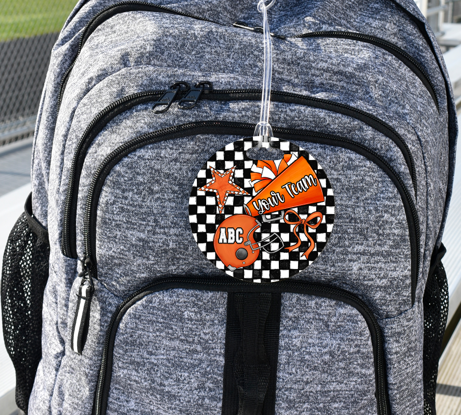 Check Sports Buttons and Bag Tags orange