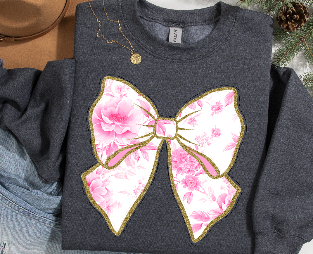Pink Toile Coquette Bow