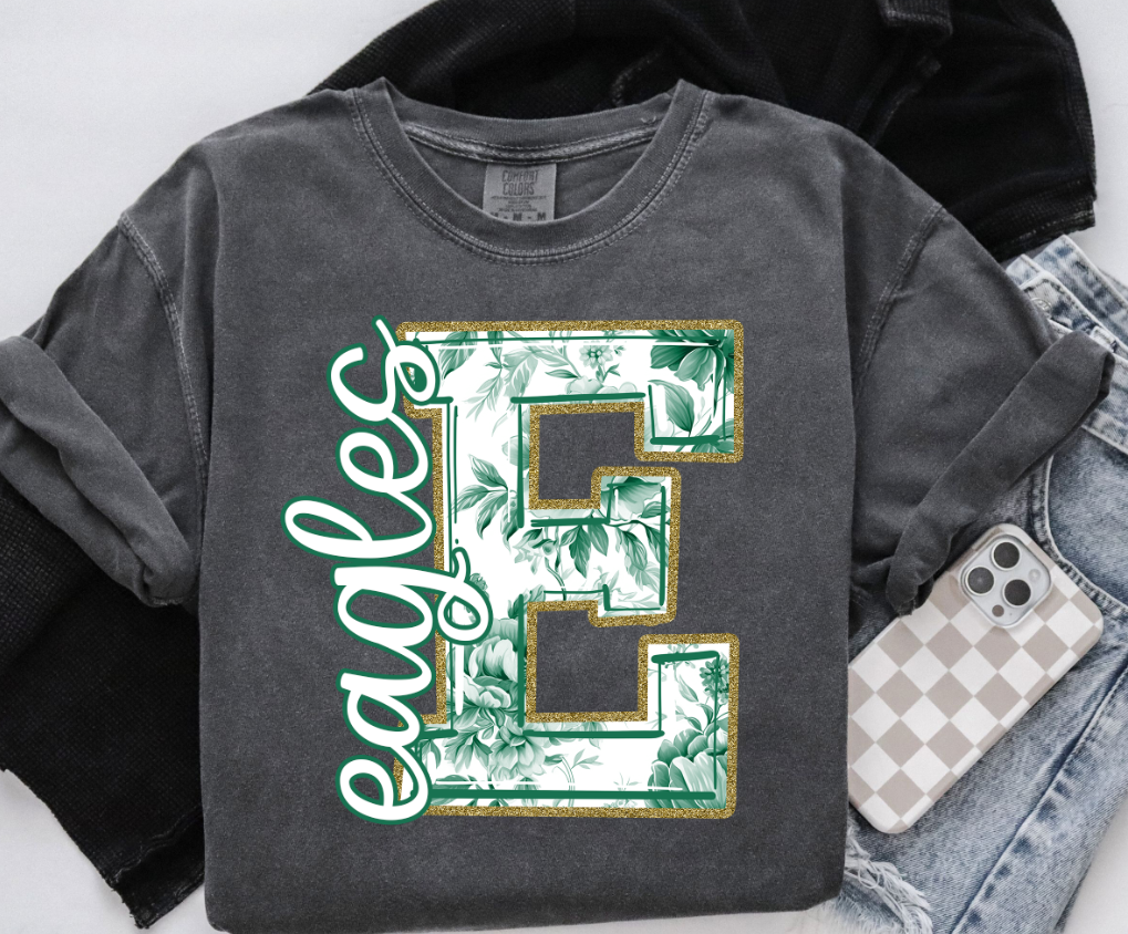 Green Toile Alphabet Set - Includes Numbers