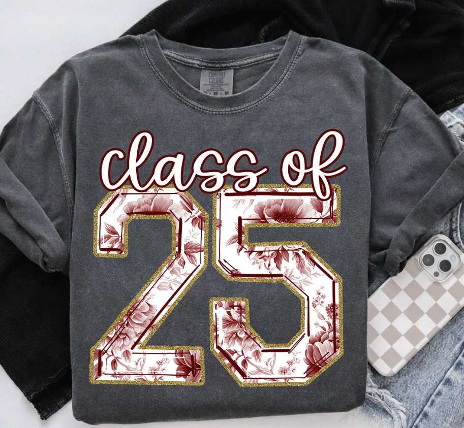 Maroon Toile Alphabet Set - Includes Numbers