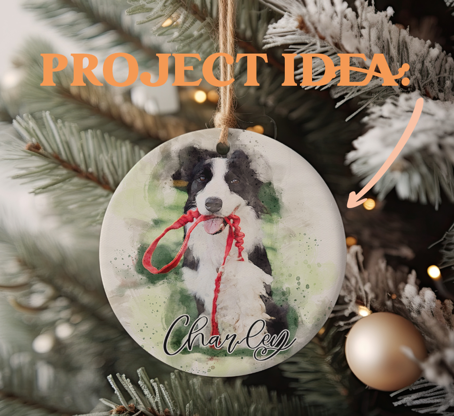 Custom Digital Watercolor Pet Portrait | 11x14 with Optional Digital Ornament