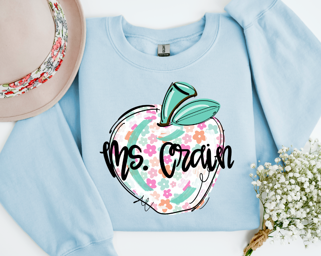 FLORAL TEACHER APPLE