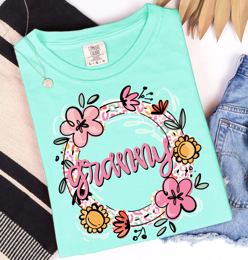 GRANNY LEOPARD AND FLORAL