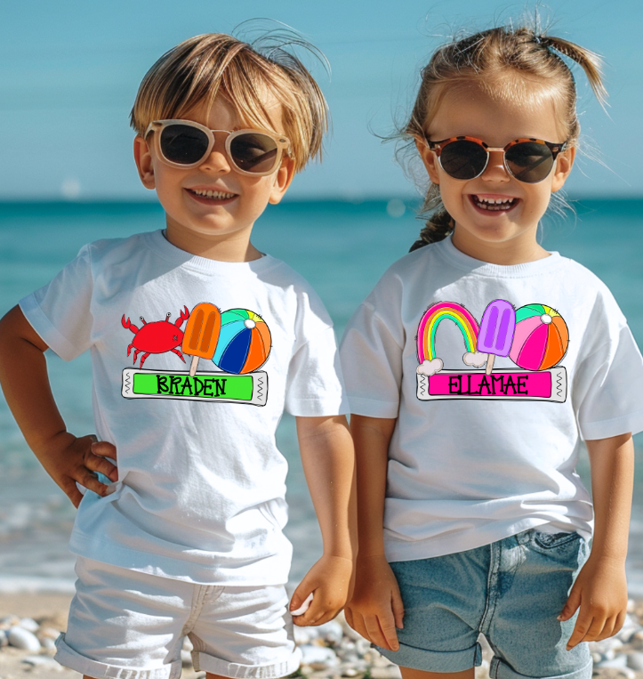 BOYS SUMMER NAME PLATE TRIO