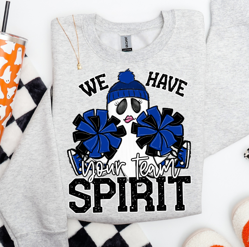 WE HAVE SPIRIT GHOST CHEERLEADER ROYAL