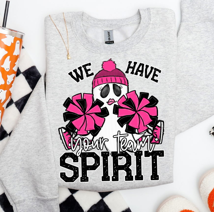 WE HAVE SPIRIT GHOST CHEERLEADER PINK