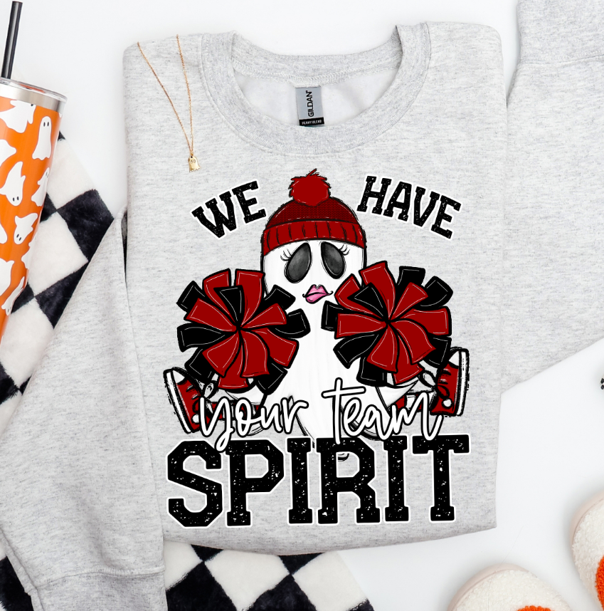 WE HAVE SPIRIT GHOST CHEERLEADER CARDINAL