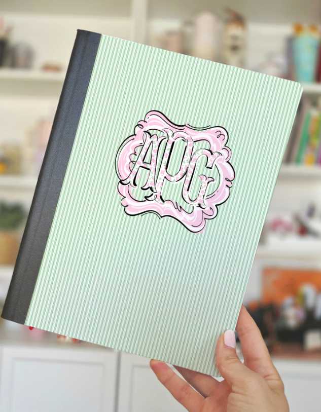 COMPOSITION NOTEBOOK DEBUTANTE PINK COVER FRONT & BACK
