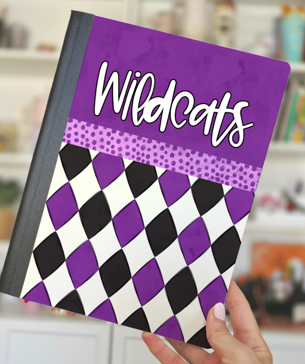 COMPOSITION NOTEBOOK COVERS PURPLE ARGYLE