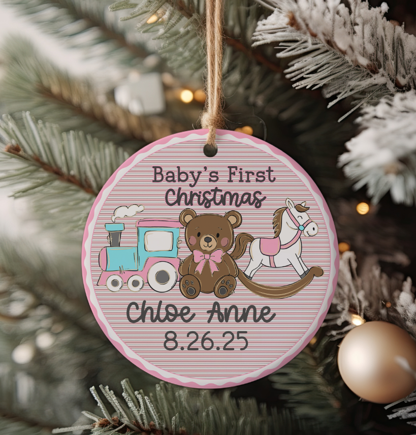 BABY'S FIRST CHRISTMAS PINK