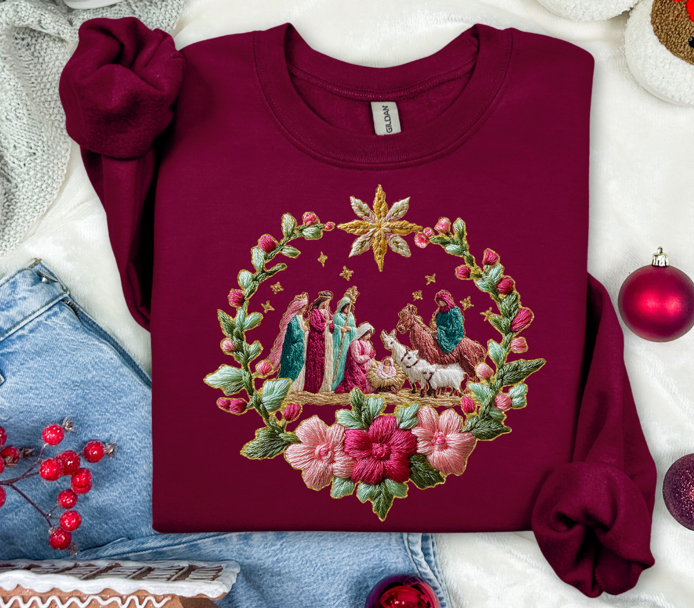 FRENCH KNOT NATIVITY