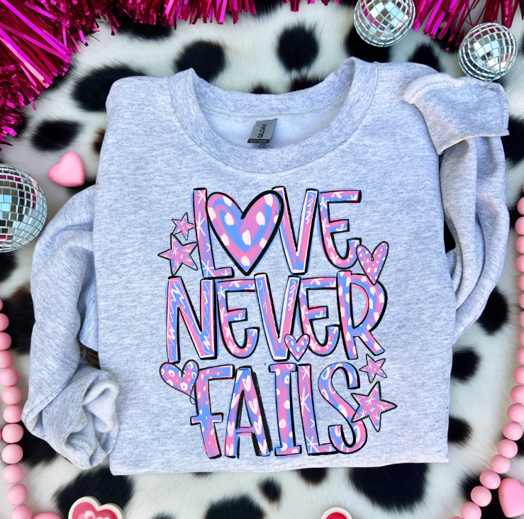 LOVE NEVER FAILS WORD ART