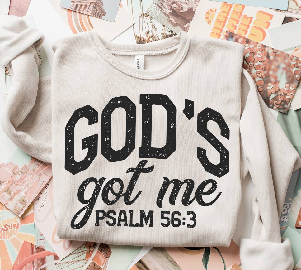 God's Got Me Sublimation PNG - Faith-Based Custom Design for DTF Printing