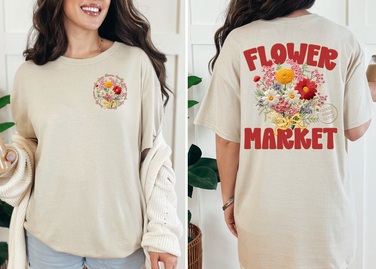 FLOWER MARKET WITH POCKET PNG