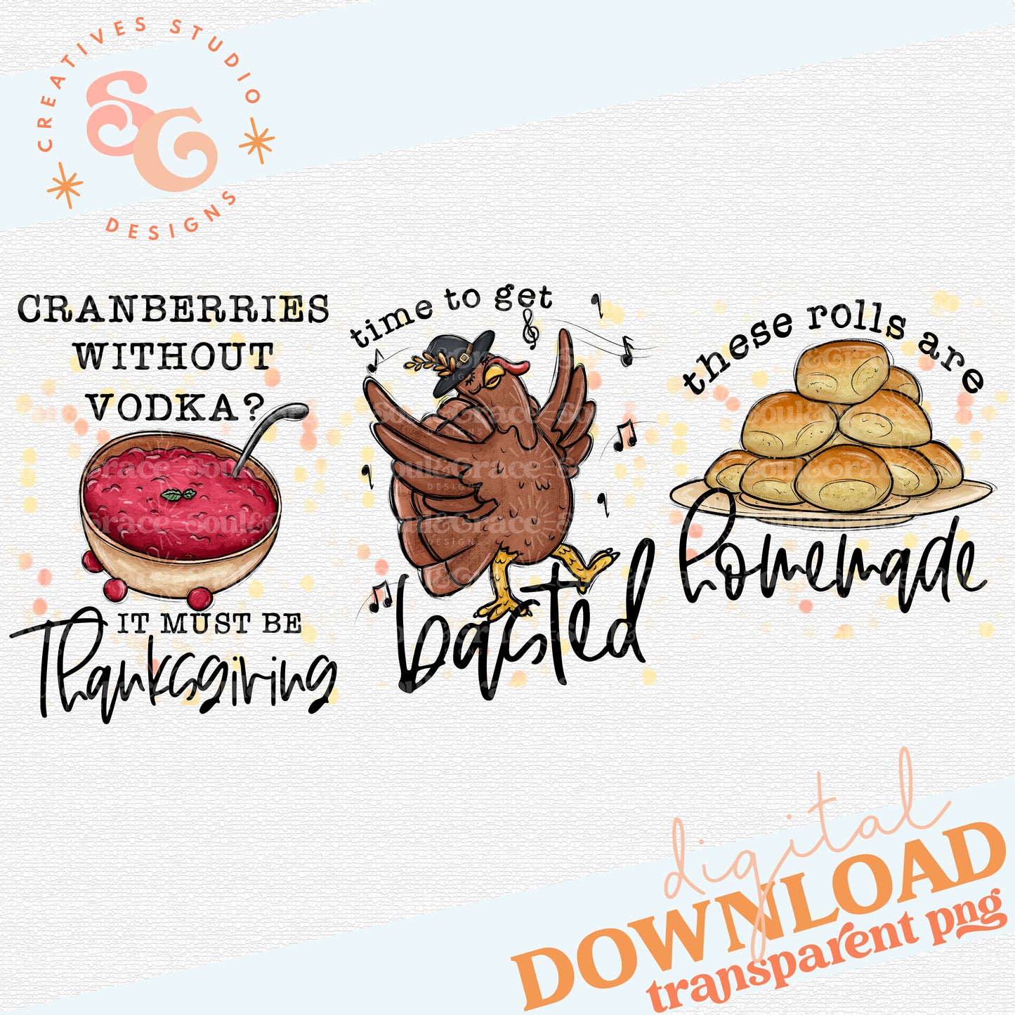 Snarky Turkey Tea Towel Trio - Thanksgiving Designs