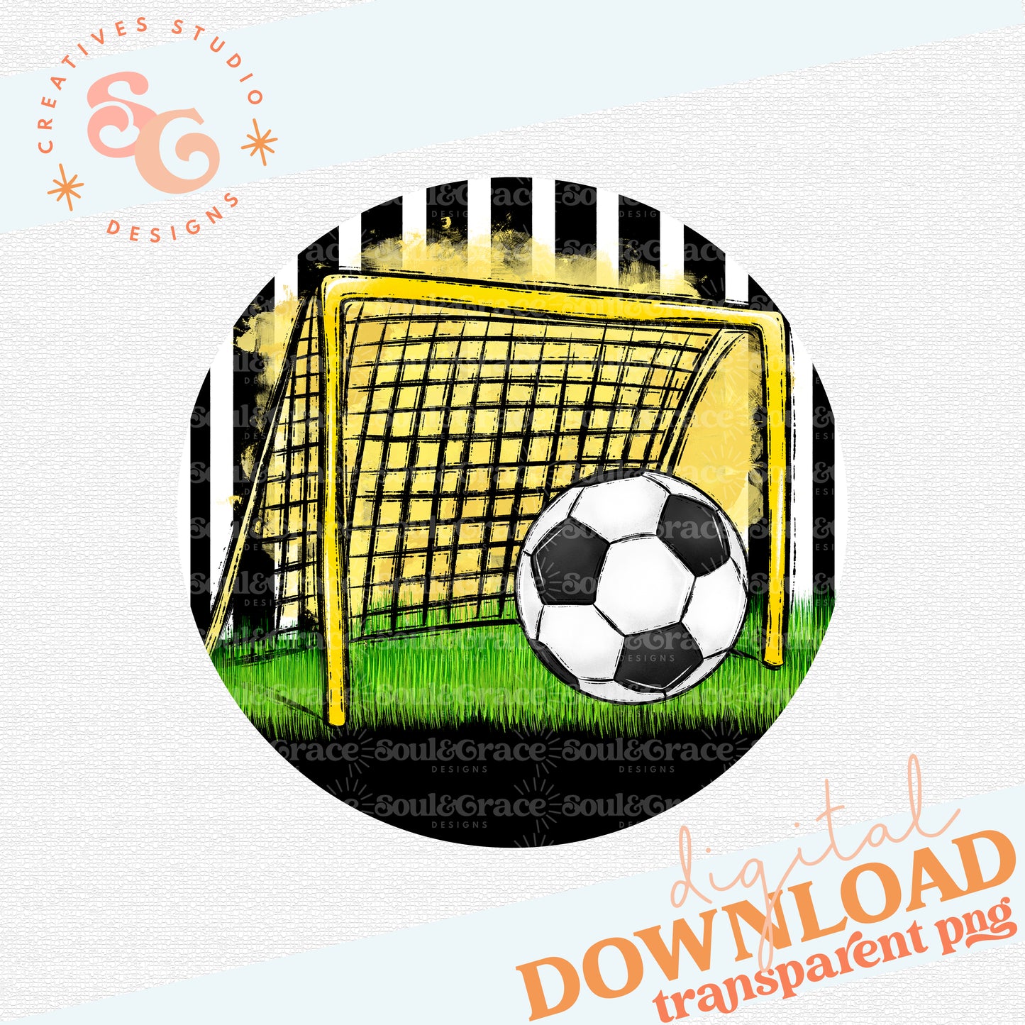 Soccer - Bag Tag - Door Hanger - Ornament - Yellow