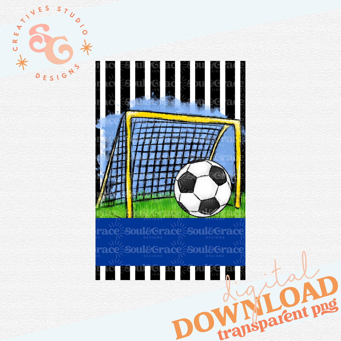 Team Spirit Soccer Garden Flag BLUE