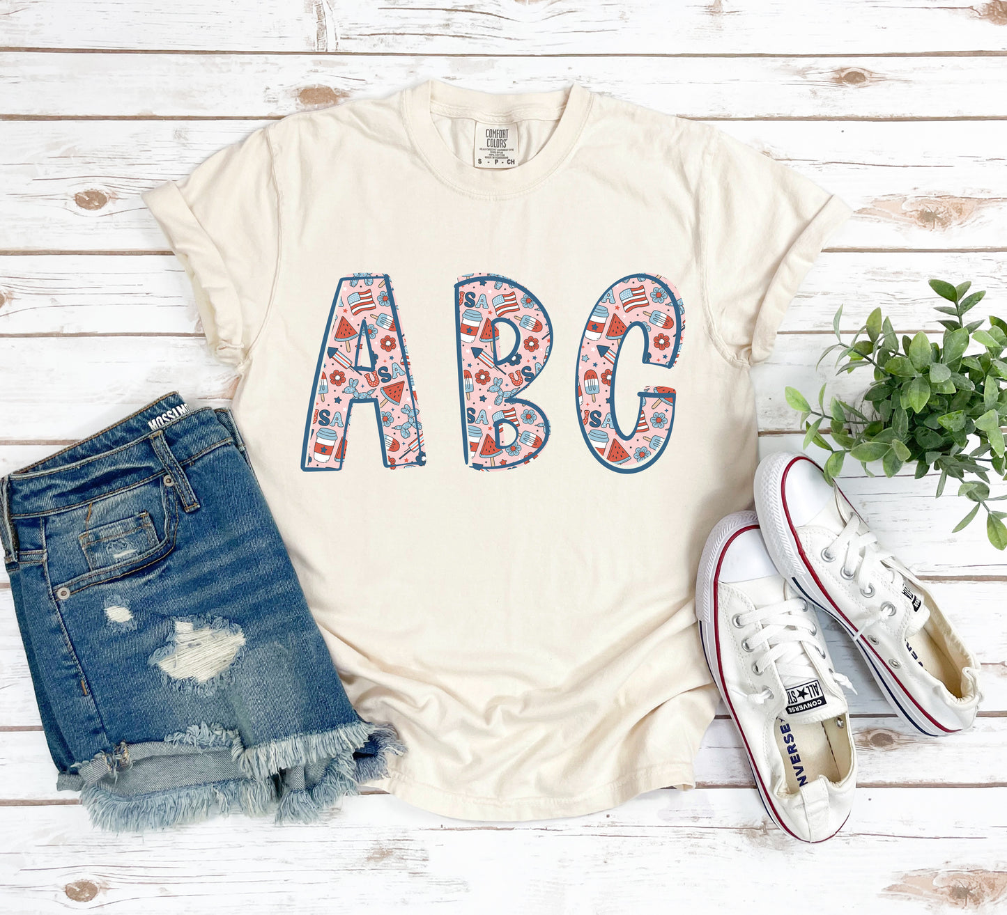 Summer Patriotic Pattern Alphabet
