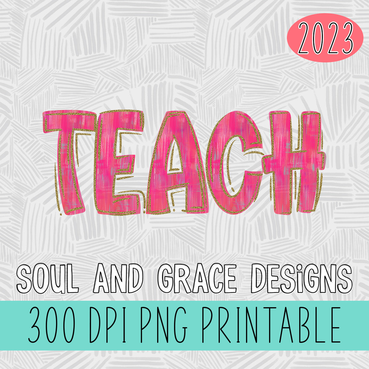 Teach Painted Pink and Gold