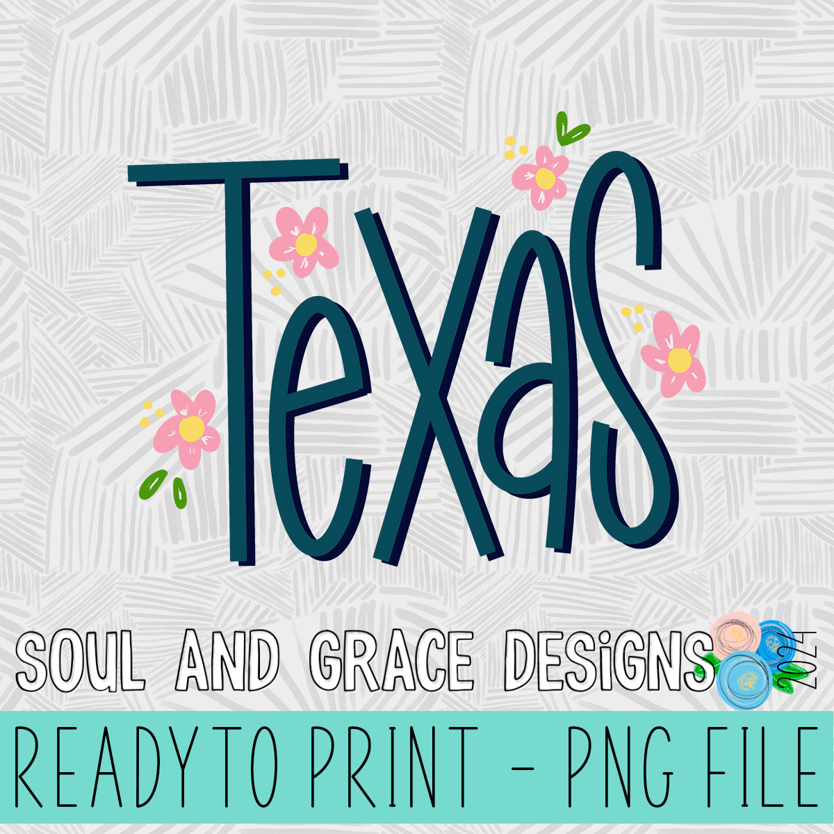 Straight and Narrow Texas with Flowers