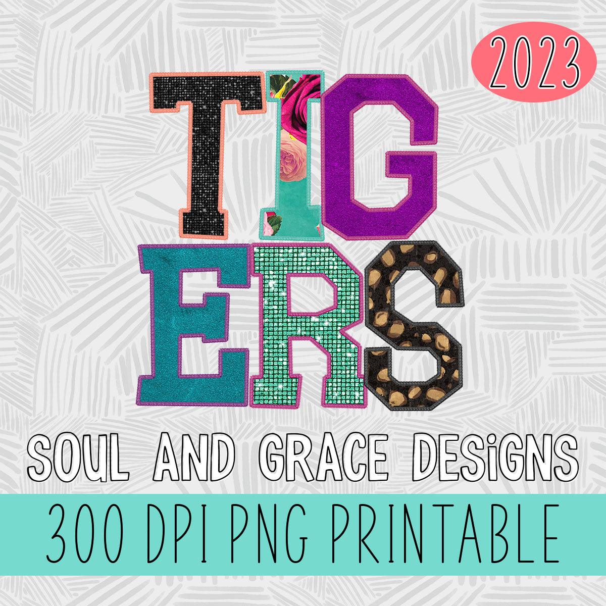 Tigers Faux Applique