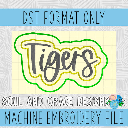 Tigers Double Applique Machine Embroidery Design [DST]