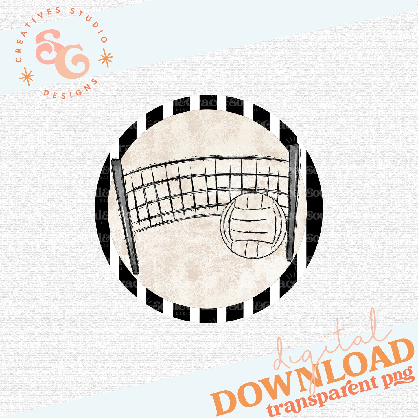 Volleyball Bag Tag - Door Hanger - Ornament - Neutral