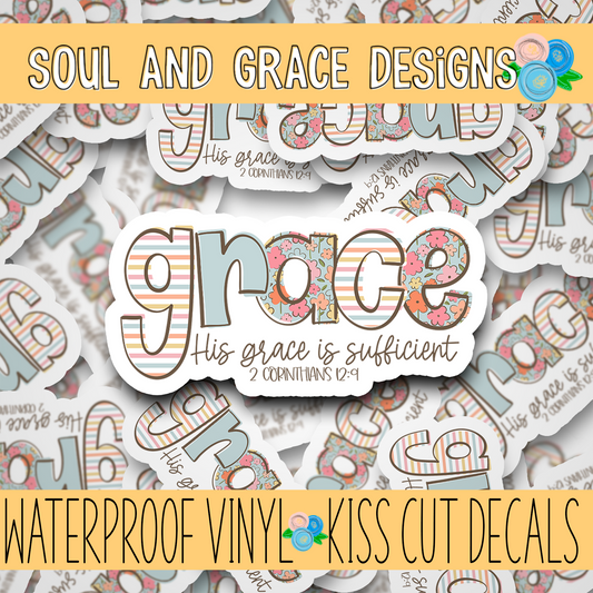 Grace Word Art  Vinyl Decal