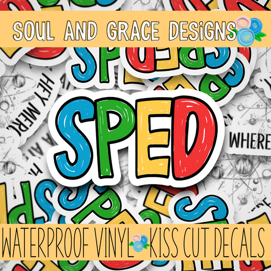 SPED Primary Colors Vinyl Decal