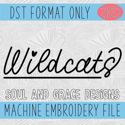 Handwritten Wildcats Machine Embroidery Design [DST]