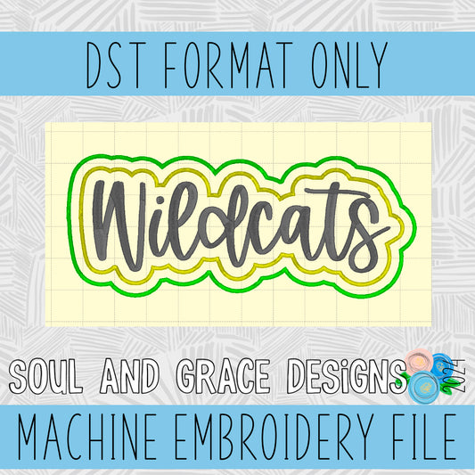 Wildcats Double Applique Machine Embroidery Design [DST]