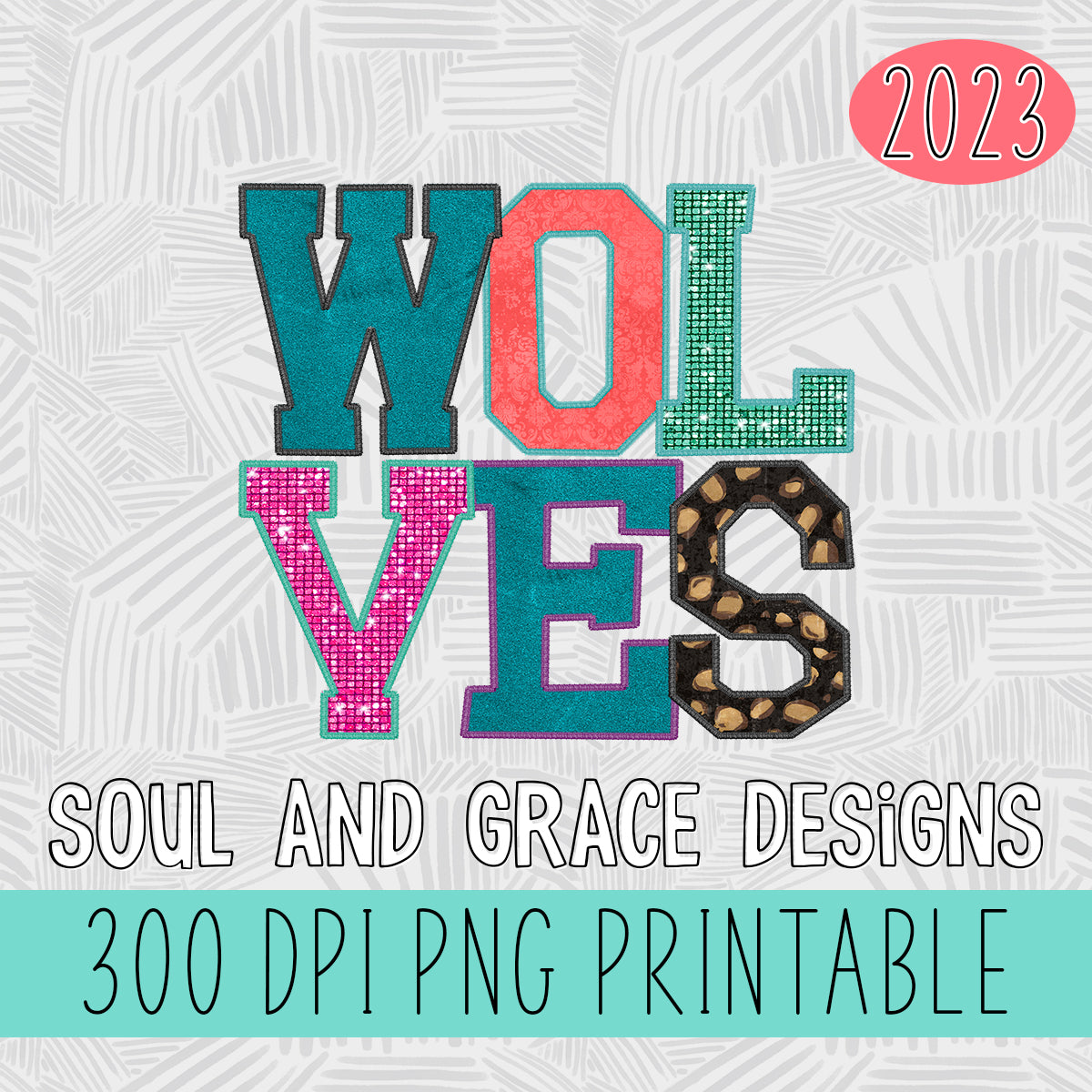 Wolves Faux Applique