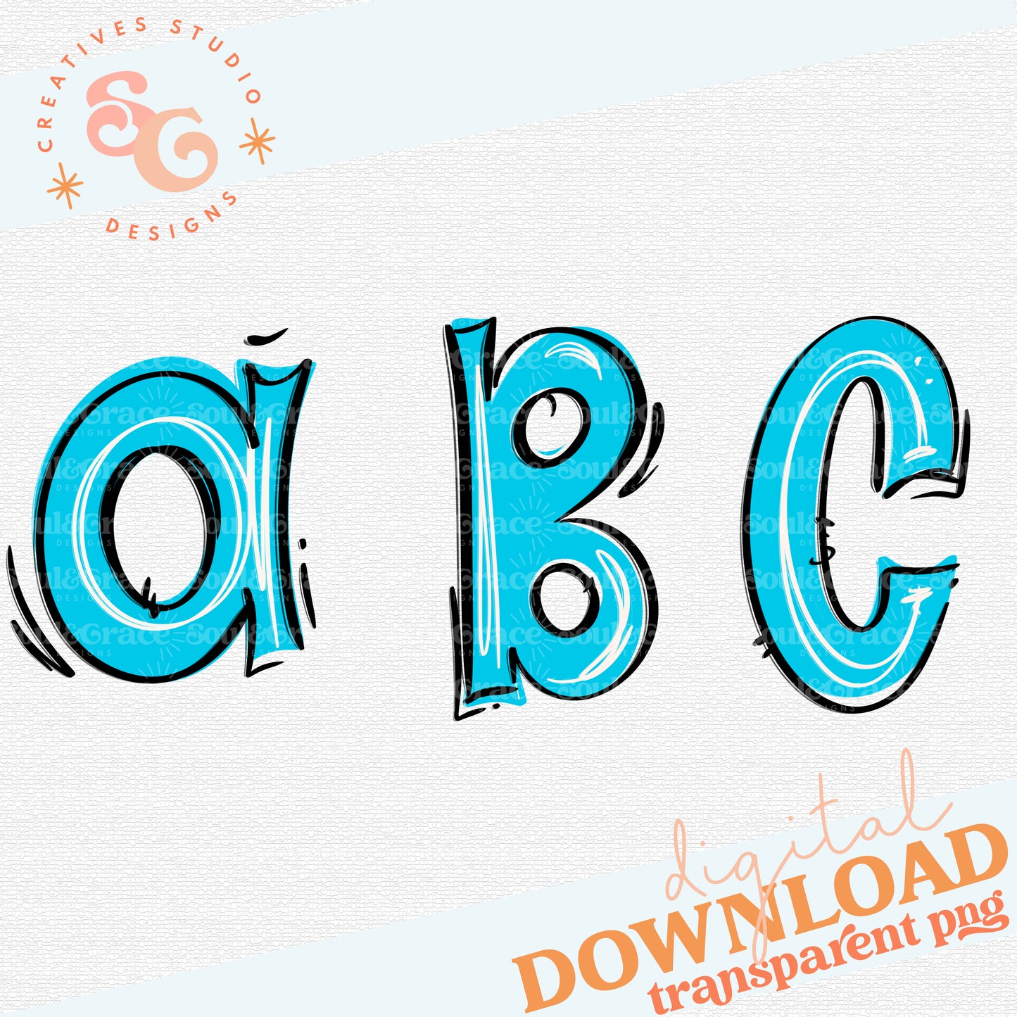 Aqua Doodle Alphabet