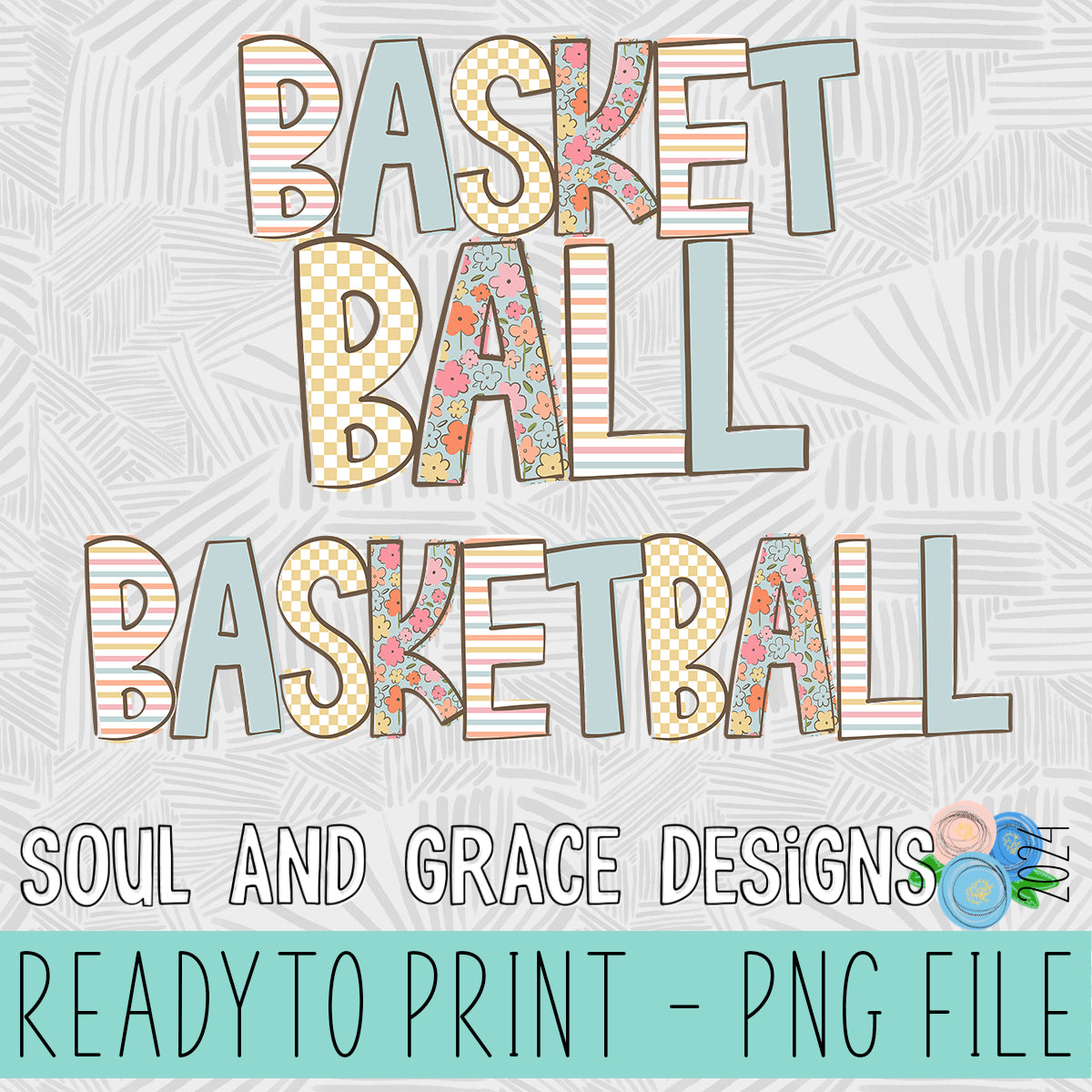 Doodle Loo Basketball &  Basketball One Line