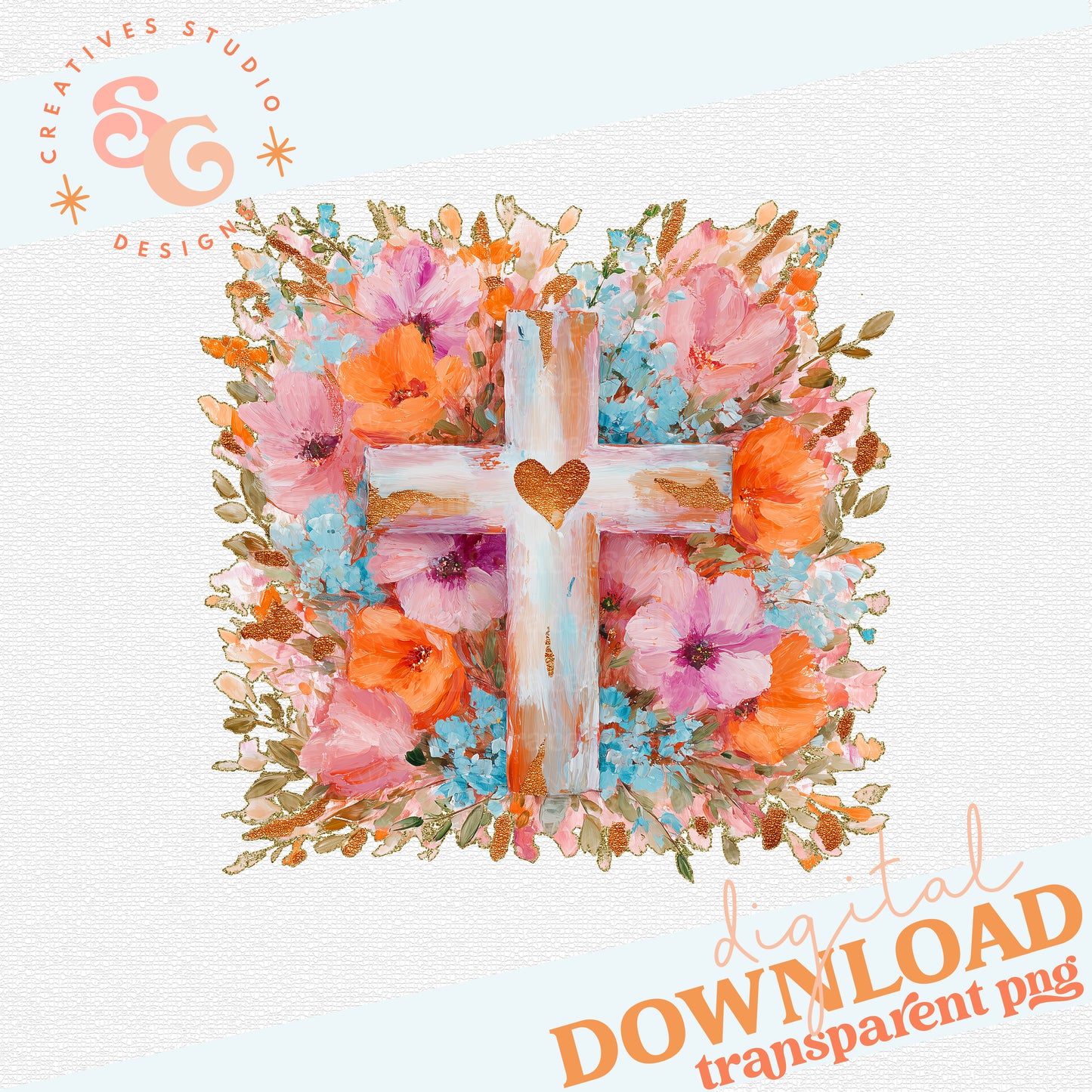 CROSS WITH FALL FLOWERS