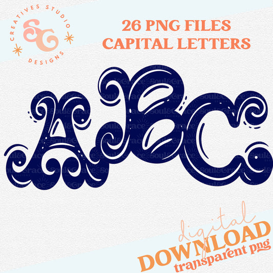 FANCY ALPHABET NAVY