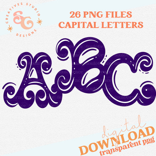 FANCY ALPHABET PURPLE