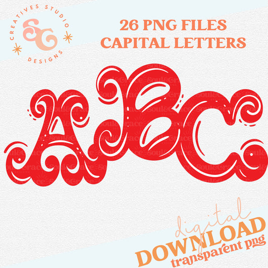FANCY ALPHABET RED