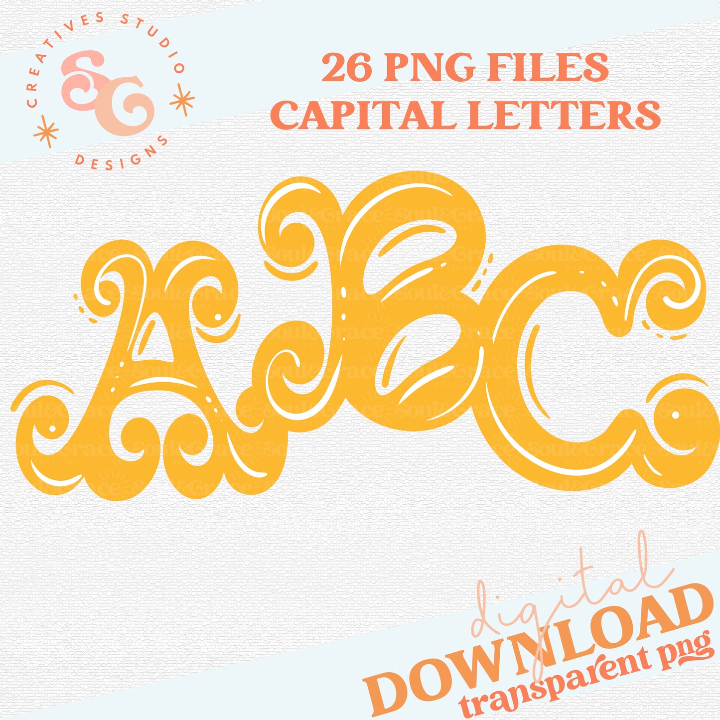 FANCY ALPHABET YELLOW