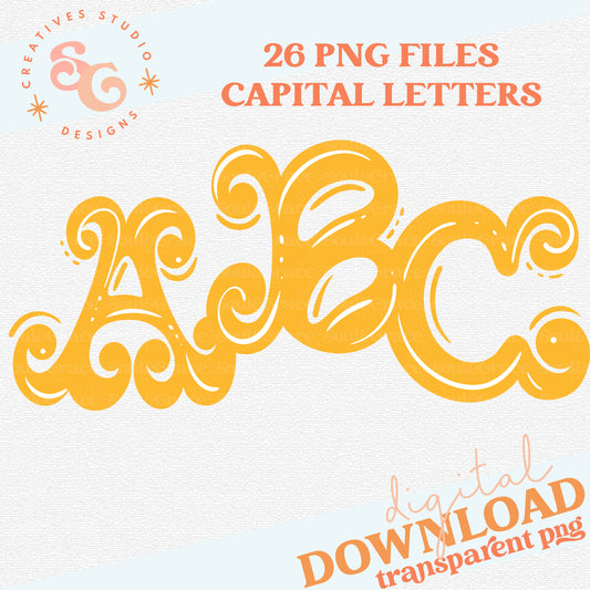 FANCY ALPHABET YELLOW