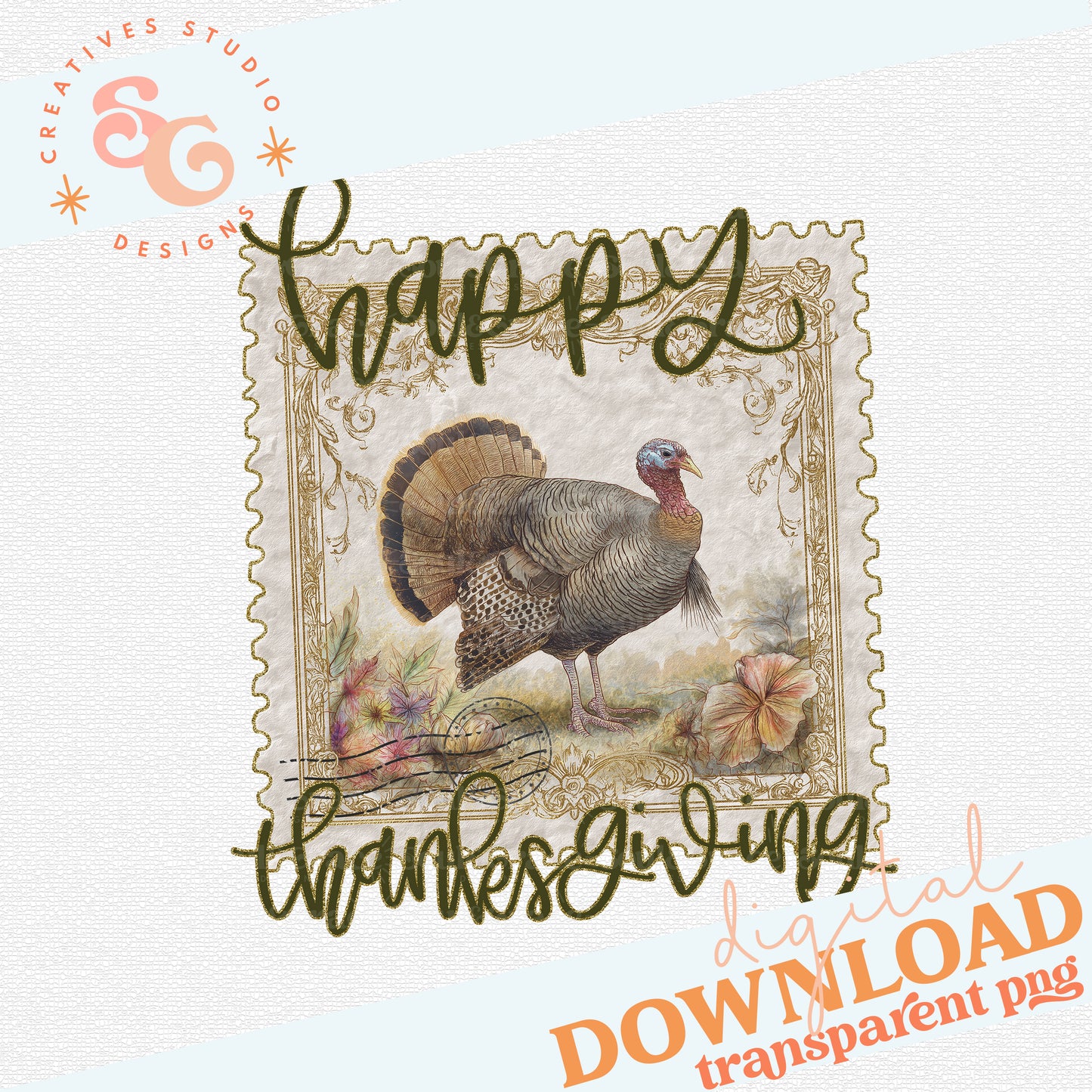HAPPY THANKSGIVING POSTAGE STAMP