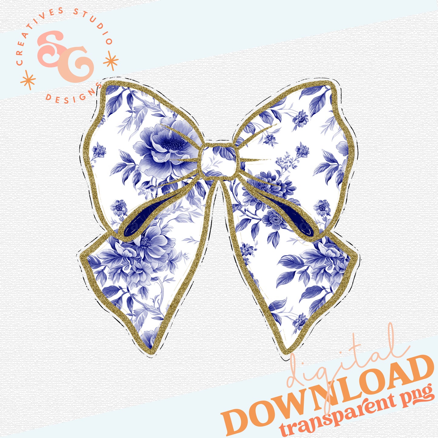 Navy Toile Coquette Bow