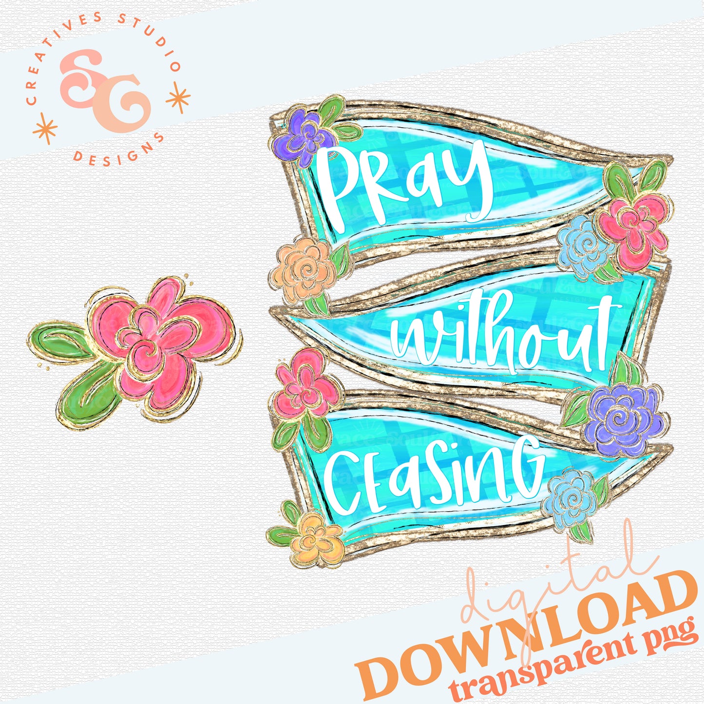 FAITH PENNANT BANNER - PRAY WITHOUT CEASING