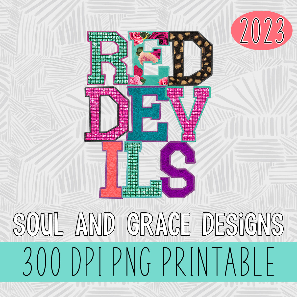 Red Devils Faux Applique