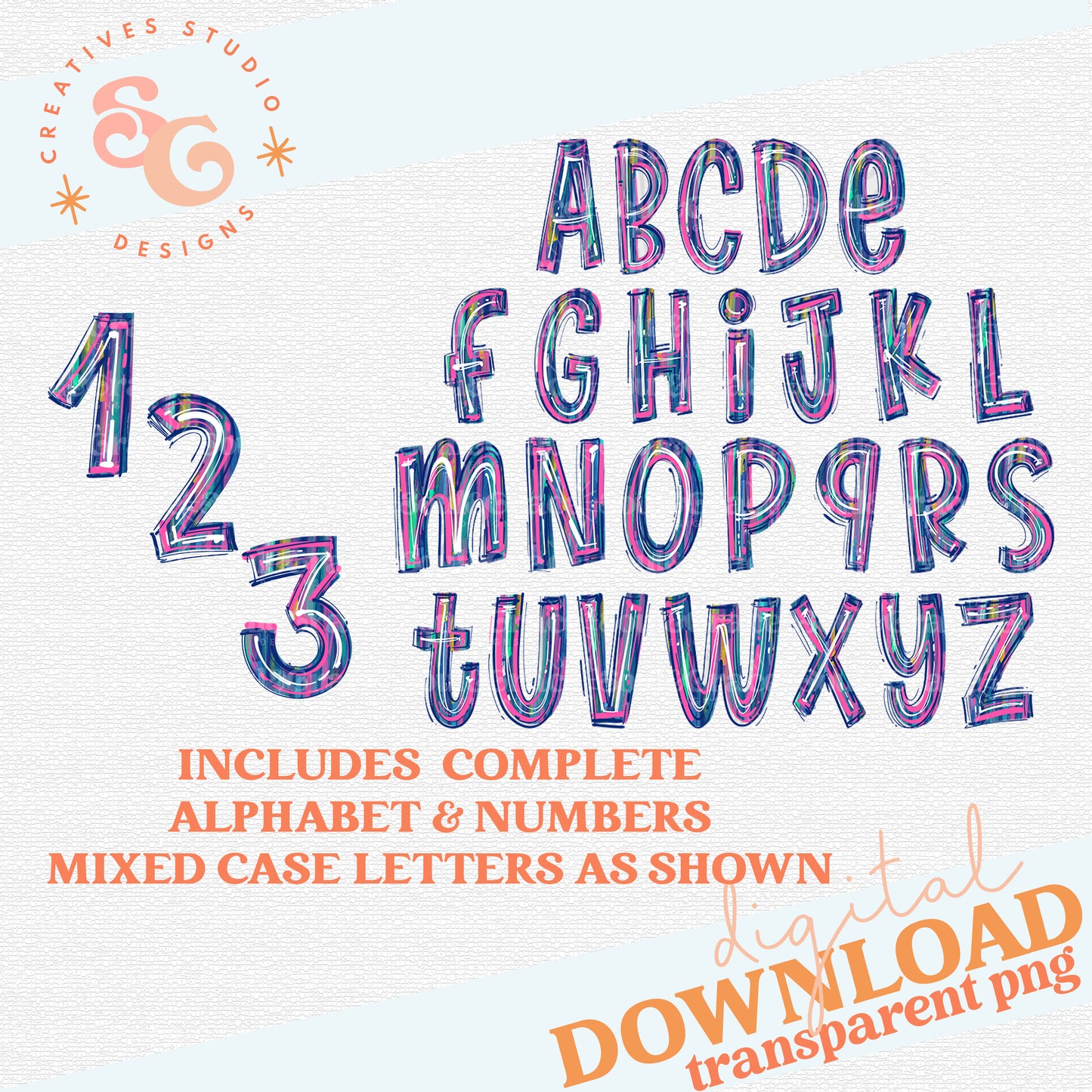 Splatter Paint Alphabet & Numbers