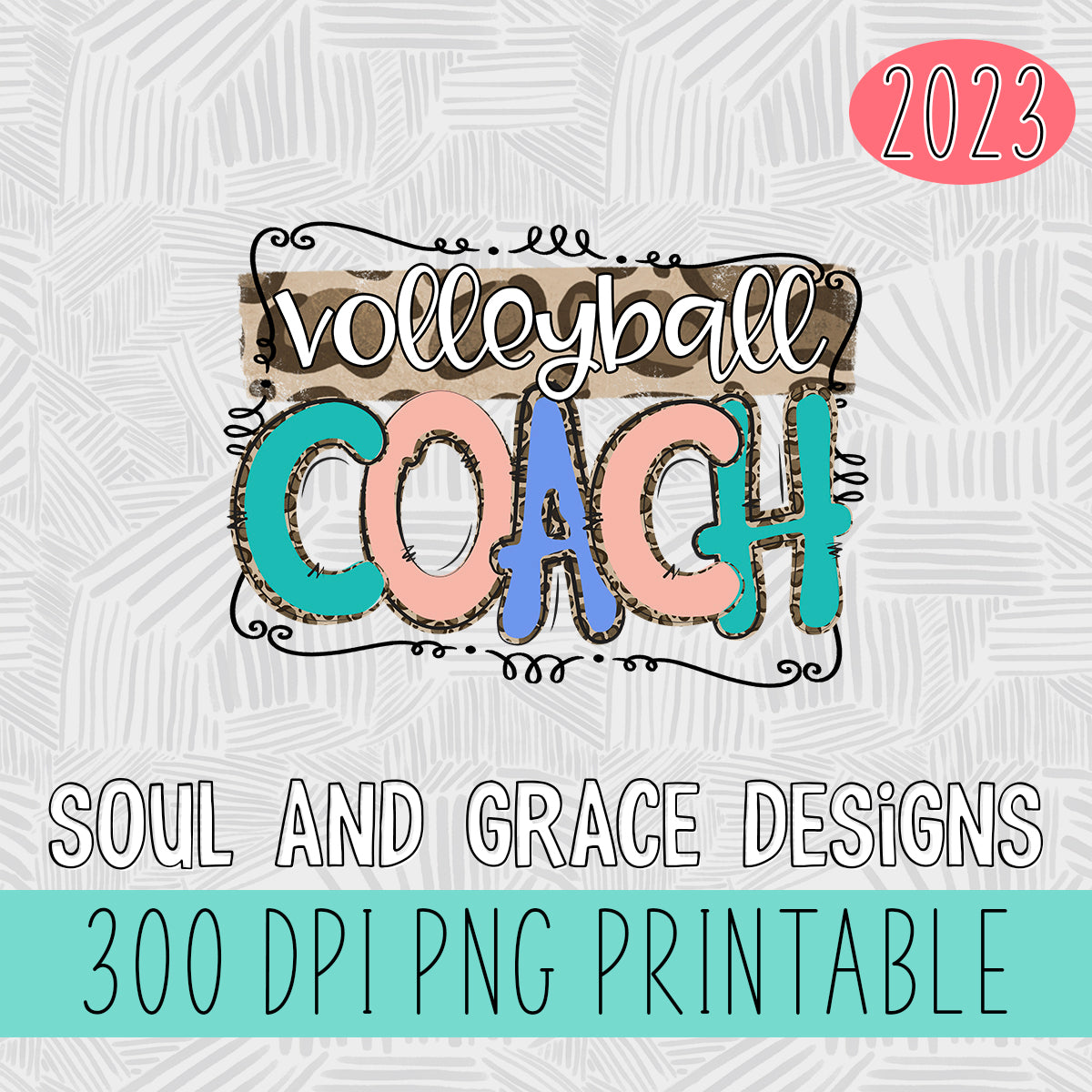 Neutral Leopard Volleyball Coach