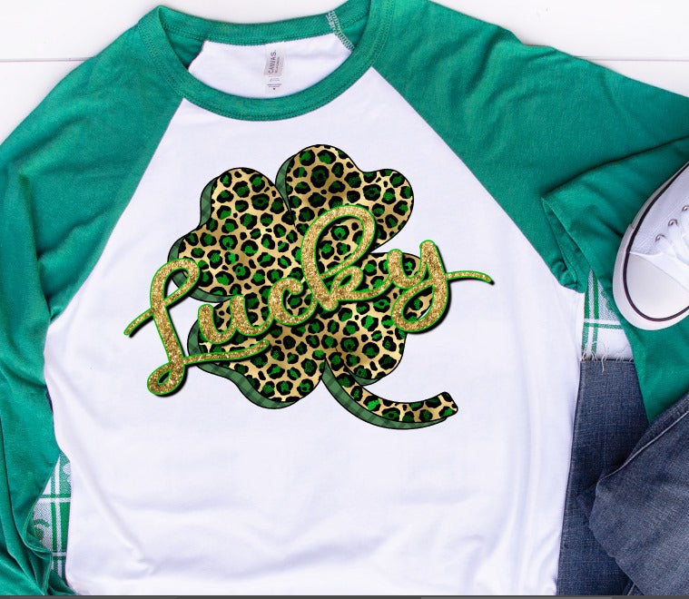 Lucky Leopard Glitter Clover