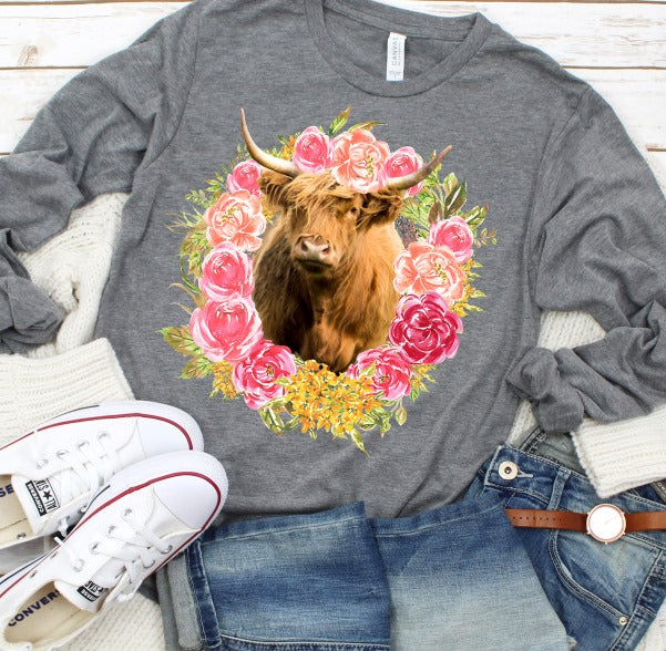 Cow in Spring Wreath